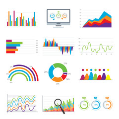 Wall Mural - business data market charts diagrams and graphs