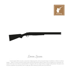 Wall Mural - Black silhouette of a hunting rifle on a white background. Gun icon