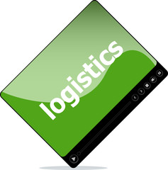 Poster - Video player for web, logistics word on it
