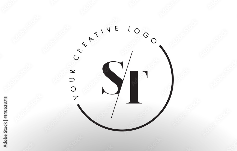 ST Serif Letter Logo Design with Creative Intersected Cut. Stock Vector ...