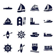 Poster - Set of 16 boat filled icons