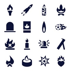 Sticker - Set of 16 fire filled icons