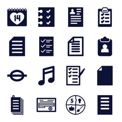Poster - Set of 16 note filled icons