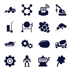 Wall Mural - Set of 16 machine filled icons