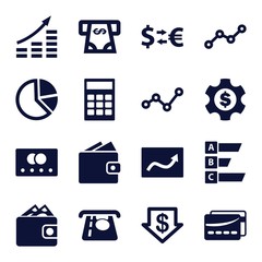 Poster - Set of 16 economy filled icons
