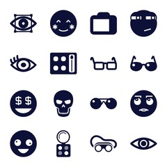 Sticker - Set of 16 eye filled icons