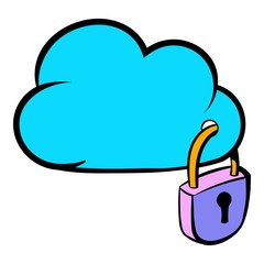Poster - Cloud security icon cartoon