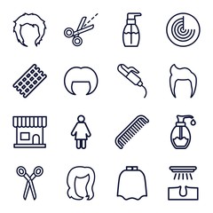 Sticker - Set of 16 hair outline icons