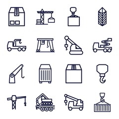 Poster - Set of 16 crane outline icons