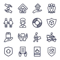 Poster - Set of 16 insurance outline icons