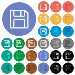 Save symbol round flat multi colored icons