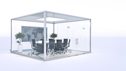 Wall Mural - office panorama. 3d rendering