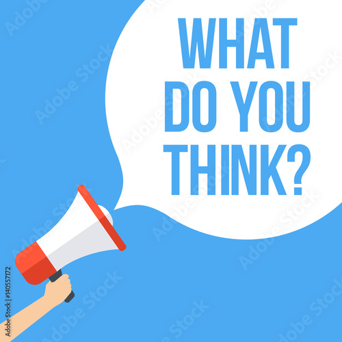 What Do You Think Megaphone Banner Stock Vector Adobe Stock