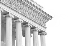 Closeup Of Building With Columns In Neoclassical Style
