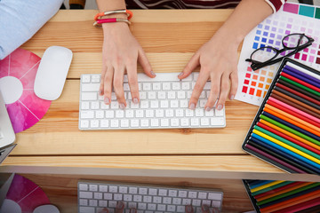 Canvas Print - Female hands on keyboard