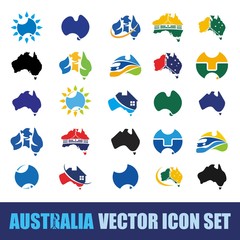 Wall Mural - australia logo set. vector icon.