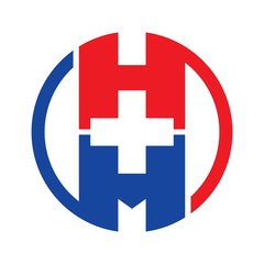 Wall Mural - h and m logo vector. healthcare logo vector.