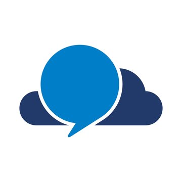 cloud and bubble talk logo vector.
