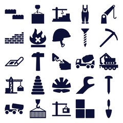 Poster - Set of 25 build filled icons