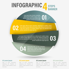 Fototapete - Infographic four steps vector banner. Part 4.
