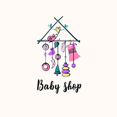 Baby shop logo isolated on white background