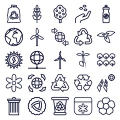 Wall Mural - Set of 25 ecology outline icons