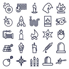 Sticker - Set of 25 fire outline icons