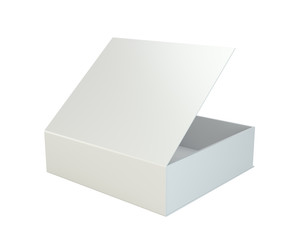 Poster - Empty open box isolated on white background. 3d rendering