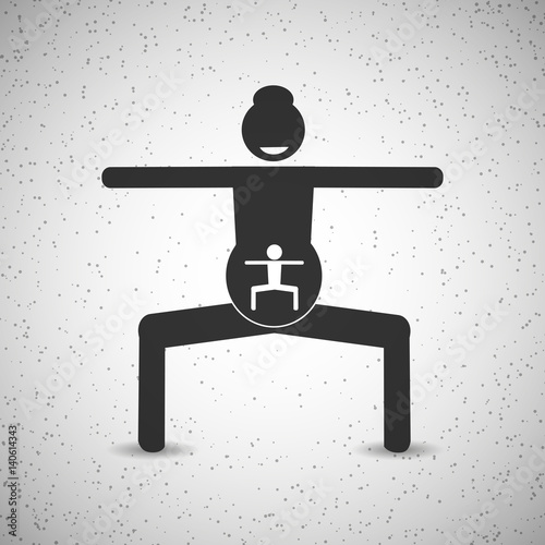 Stick Figure Pregnant Woman And Her Baby Doing Plie Squat Stock Vector Adobe Stock