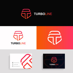 Aufkleber - Letter T logo icon shield icon protection sign vector design. Company branding with business card.
