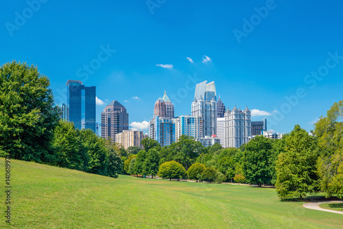 Plakat Midtown Atlanta skyline od parku