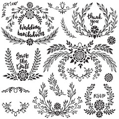 Sticker - Hand drawn wedding collection with lettering.