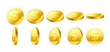 Gold 3D Coins Set