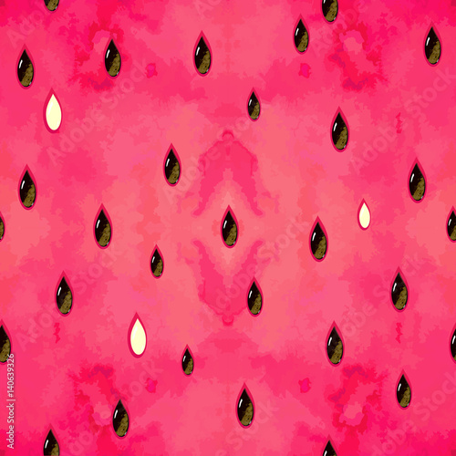 Stoffe zum Nähen Fruchtige Musterdesign mit Aquarellfarbe texturiert Wassermelone Stücke. Vektor-Textur.