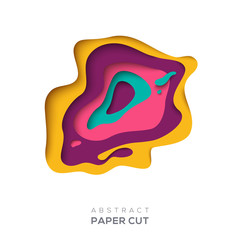 Wall Mural - abstract background with paper cut shapes