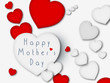 Illustration happy mother's day with heart white and red