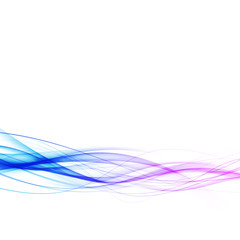 Canvas Print - Blue to pink dynamic abstract swoosh lines