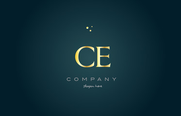 ce c e  gold golden luxury alphabet letter logo icon template