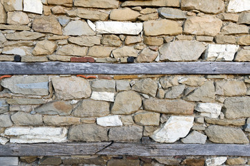 Stone wall texture with timbers