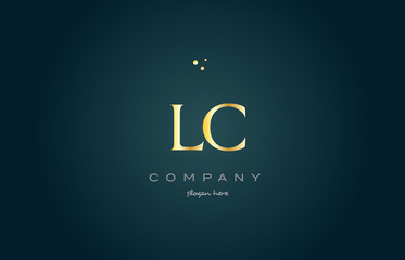 lc l c  gold golden luxury alphabet letter logo icon template