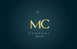 mc m c  gold golden luxury alphabet letter logo icon template