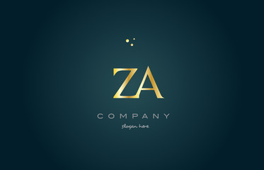 za z a  gold golden luxury alphabet letter logo icon template