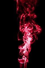 Wall Mural - Red smoke isolated on black