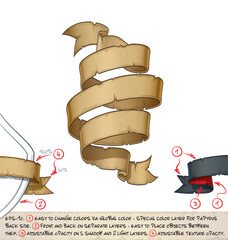 Wall Mural - Papyrus Ribbons Triple Twirl