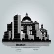 Boston city silhouette. Vector illustration