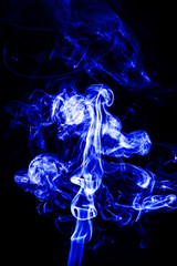 Wall Mural - abstract white smoke on black background, smoke background, blue smoke background, blue ink