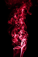 Wall Mural - Red smoke isolated on black