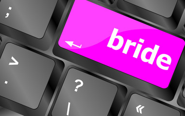 Poster - Computer keyboard button with the text bride
