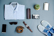 Male clothes and fashion accessories flatlay