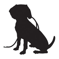 Wall Mural - Beagle Silhouette Leash